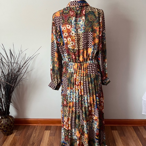 Emma & Michele Multicolor Floral Maxi Dress with pleated skirt vintage inspired - Picture 7 of 14